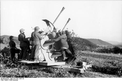 3.7cm Flak 43 en version quadruple